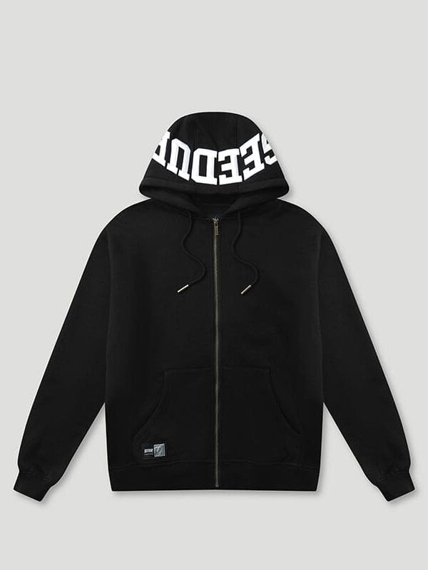 Team Logo Hooded Jacket Black
