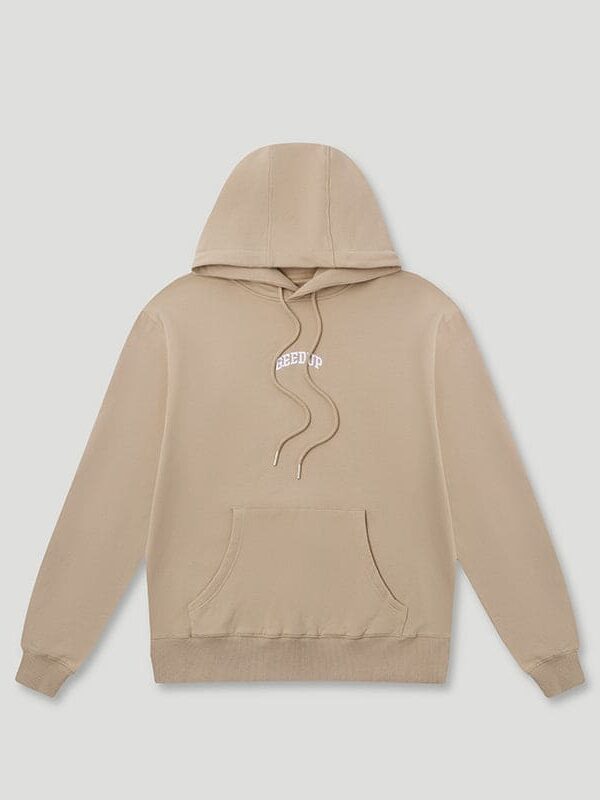 Micro Team Logo Hoodie Tan